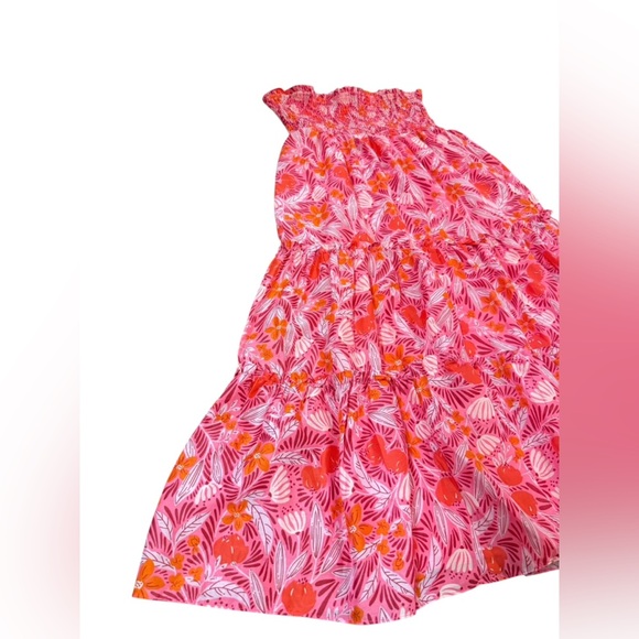 J Marie Ruby Tiered Maxi Skirt Convertible Dress Size Small Floral Cherry Print - Picture 2 of 9